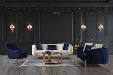 Lisbon Glam Velvet Sectional Sofa with Gold Metal Legs and Cushions - Modern Luxury Design - UK Luxury Furniture